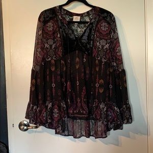 Black and purple blouse